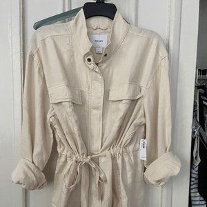 Old Navy Cream Linen Lightweight Jacket Size L